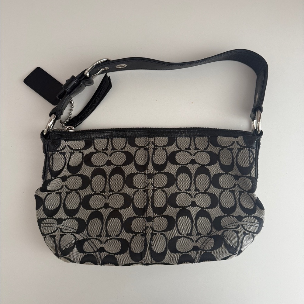Coach Canvas Signature Black and Gray Women's Bag